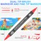 Acrylic Paint Pens, 50 Colors Dual Tip Markers with Fine and Brush Tip, Premium Marking Pens Set for Rock, Wood, Plastic, Fabric Painting and DIY Crafts